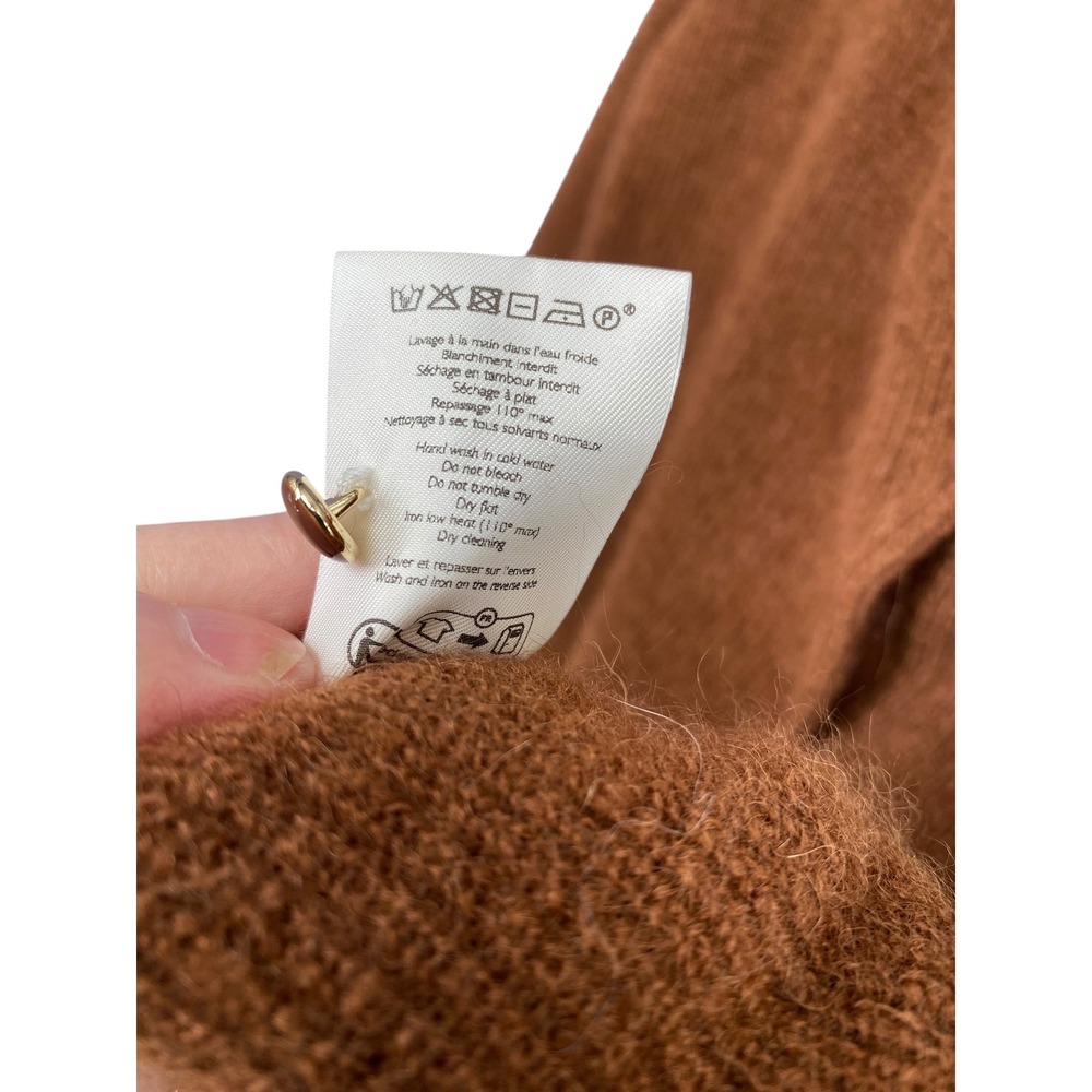 Sezane Gilet Barry Brown Cardigan Mohair Alpaca Knit Sweater XXS NWT - Picture 8 of 8